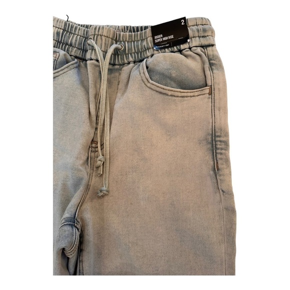 Express NWT Bleached Denim Supersoft Knit Joggers 2 - Picture 4 of 8